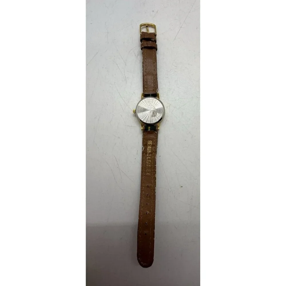 David Jordan Quartz Rotating Bowling Watch Round Face Brown Green Canvas Band
